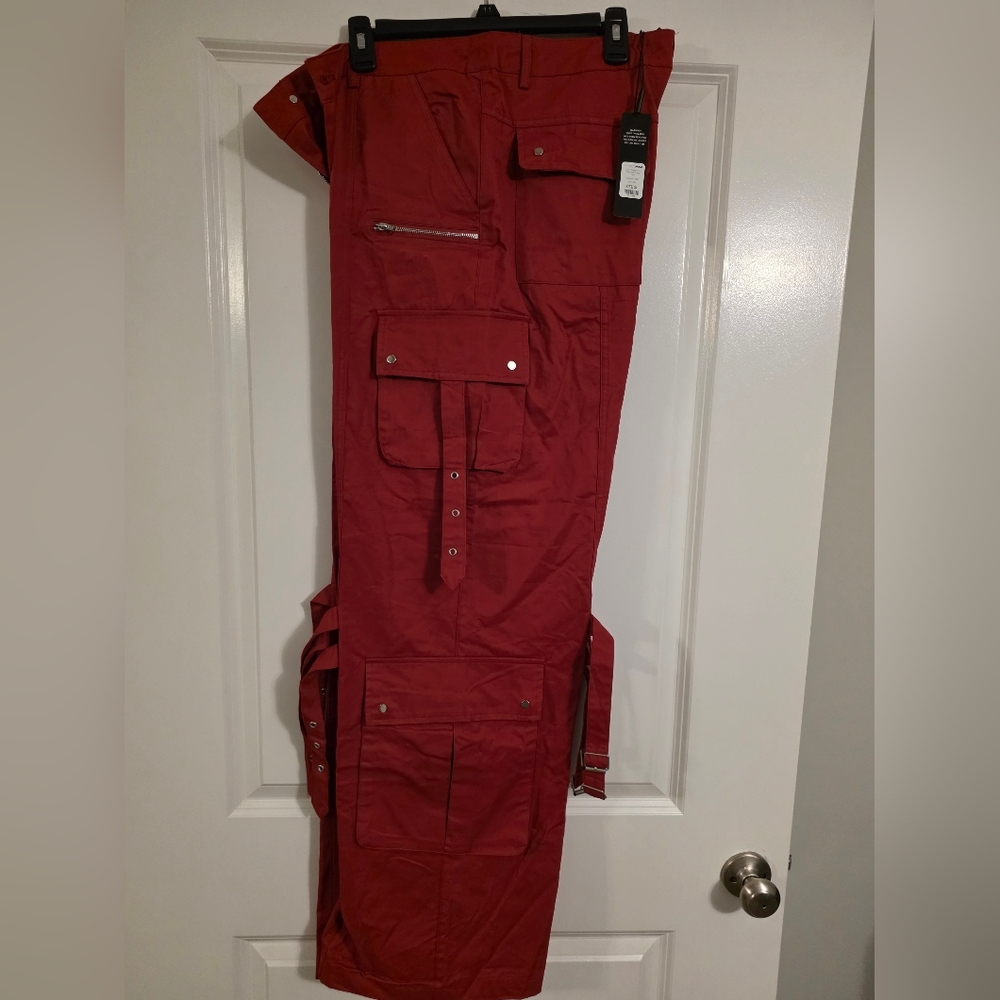 Fashion Nova Fiery Red Cargo Pants